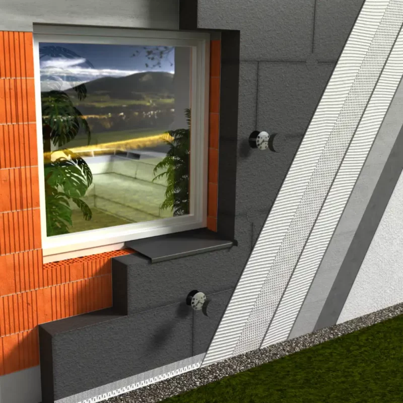 Zloženie izolačného systému zo sivého polystyrenu, system Lamitherm plus