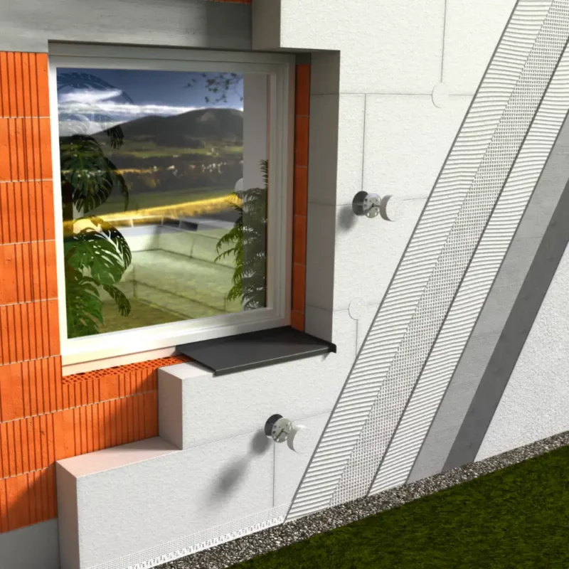 Zloženie izolačného systému z polystyrenu Lamitherm system